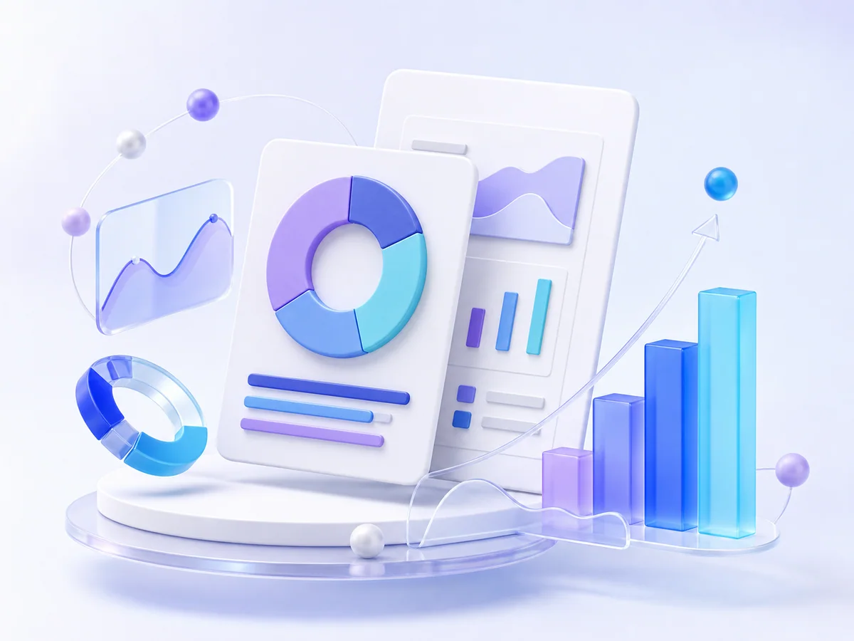 Visualización abstracta de analítica de marketing